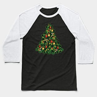 Christmas Tree Print Festive Holidays Baseball T-Shirt